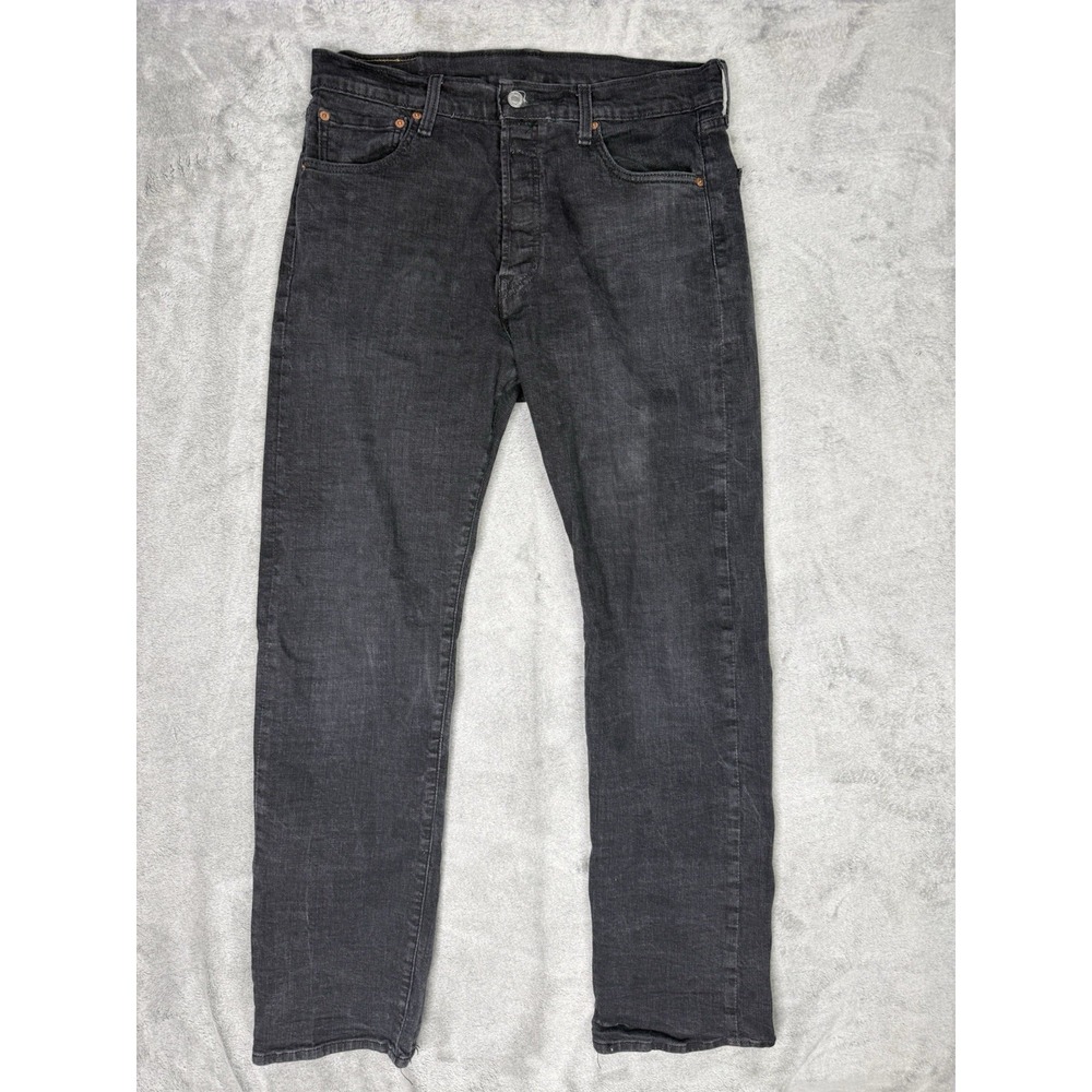 Levi's 501 Black Jeans Men's 35x32 Original Fit Button Fly Straight Denim